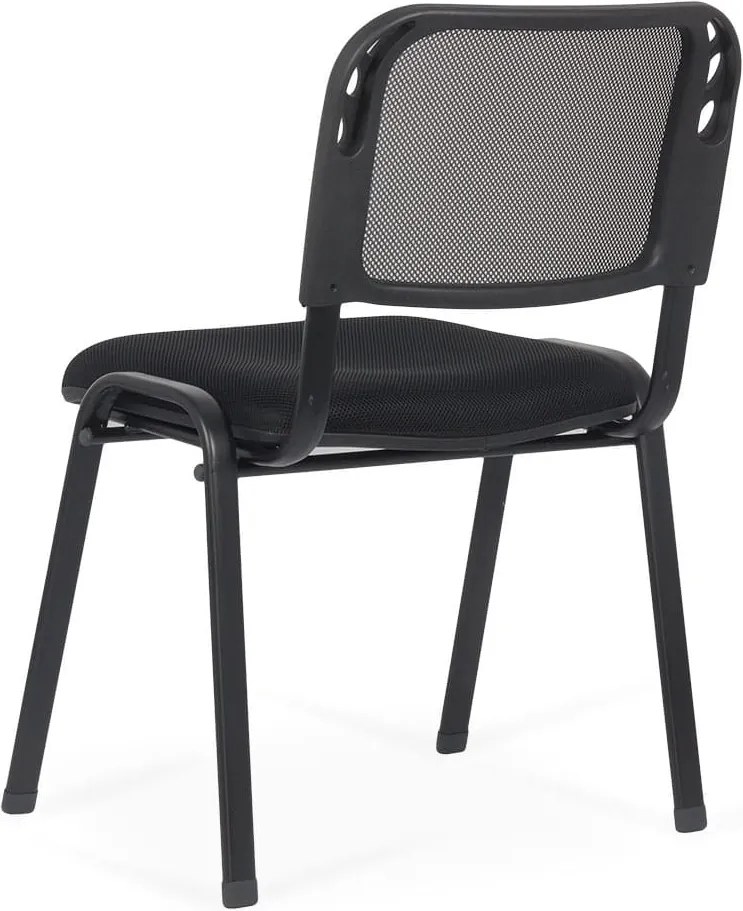 Scaun conferință negru HRC 600 din mesh respirabil cu cadru metalic stivuibil