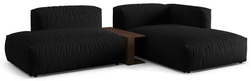 Colțar modular negru (cu colț pe partea dreaptă) Martina – Micadoni Home