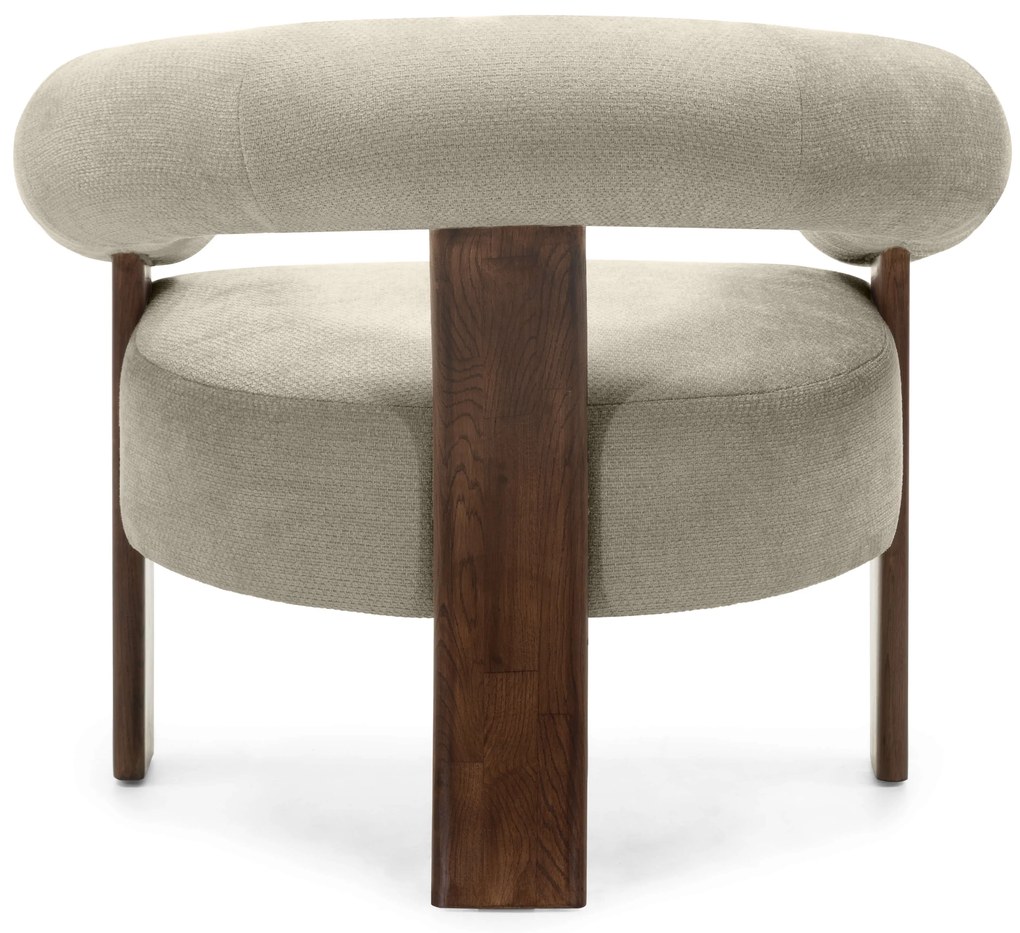Fotoliu design bej KOKEI ALIA, decor nuc