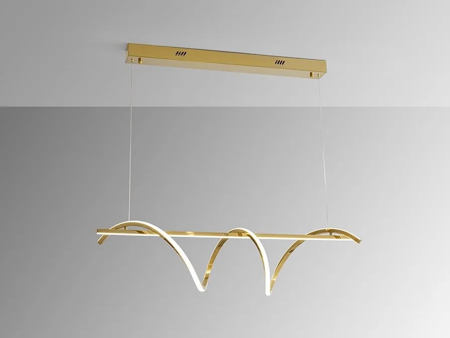 Lustra LED suspendata design modern Asure auriu