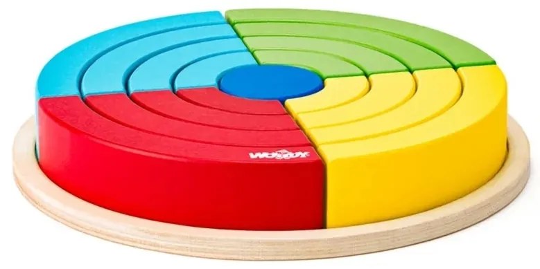 Puzzle Woody cercuri pliabile în culorile curcubeului