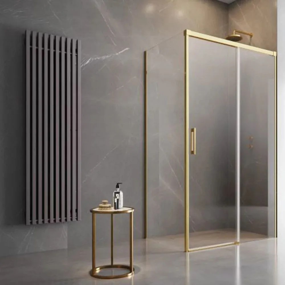 Cabina de dus dreptunghiulara cu usa glisanta Radaway Idea KDJ 140x100 cm auriu-transparent dreapta