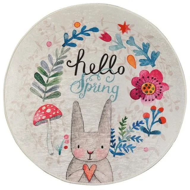 Covor antiderapant pentru copii Conceptum Hypnose Hello Spring, ø 140 cm