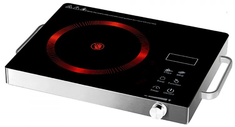 Plita cu infrarosu Elite EFP-1254M, 2200W, Control prin senzor, Afisaj LED, Timer, Negru/mat
