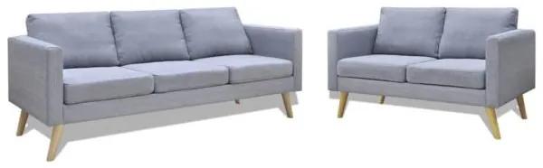 vidaXL Set canapele cu 2 locuri și 3 locuri, textil, gri deschis