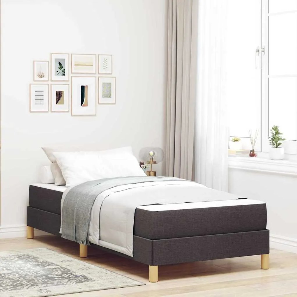 vidaXL Pat cu arcuri Maro 80 x 200 cm Țesătură, Lemn Ingineresc