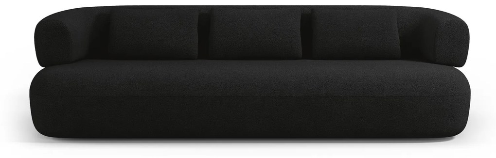 Canapea Jenny cu 4 locuri si tapiterie boucle, negru