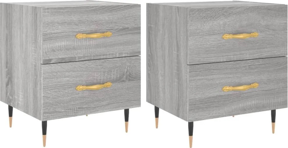 vidaXL Noptiere, 2 buc., gri sonoma, 40x35x47,5 cm, lemn compozit