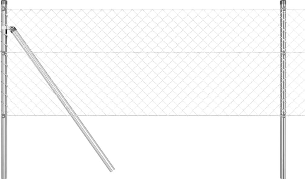vidaXL Stâlp de gard. Argintiu 10 x 0,4 m (mesh 40 x 40 mm) Oțel