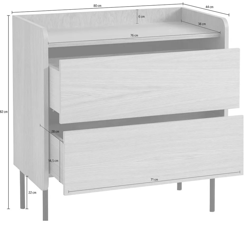 Comodă înaltă cu aspect de lemn de stejar 80x82 cm Wrap – Bonami Selection