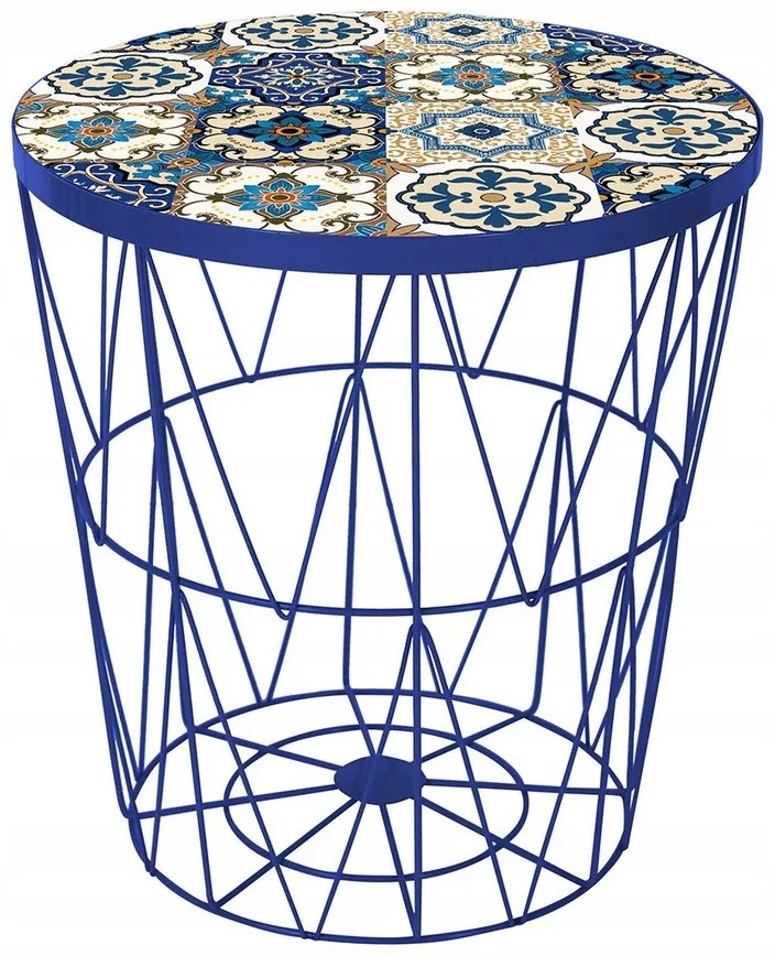 Masuta de cafea BOHO Ø 38 cm, albastru