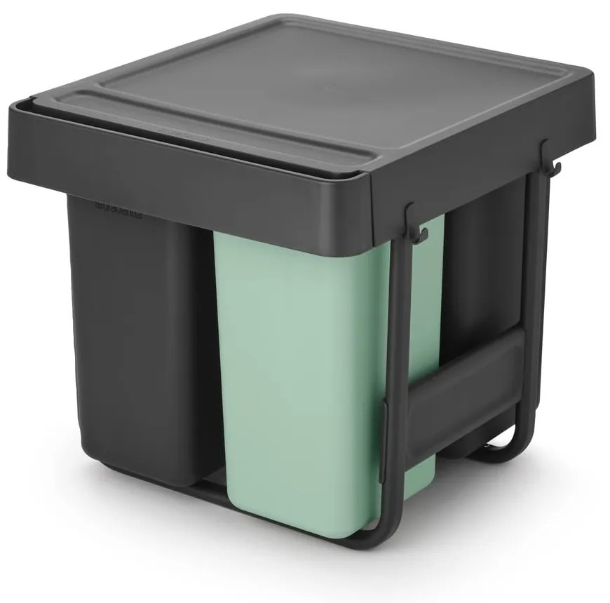 Coș de gunoi verde mentă/gri închis de reciclat/ încorporat din plastic 40 l Sort&amp;Go – Brabantia