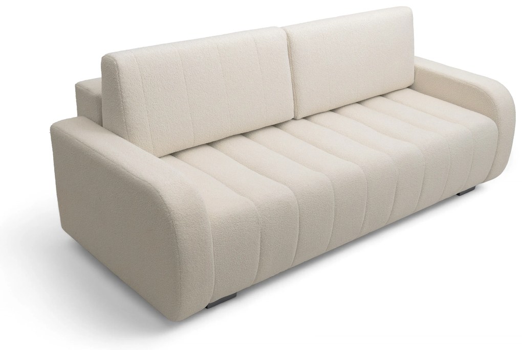 Canapea extensibilă Lapios cu funcție de dormit – tapițerie boucle crem Lambi 8
