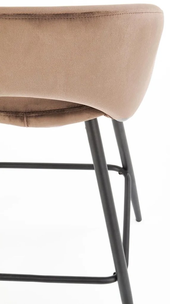 Scaun de bar H96 velvet bej