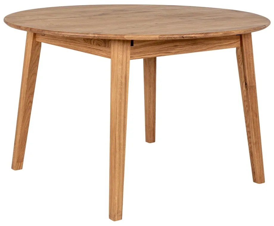 Masă de dining rotundă extensibilă din lemn de stejar ø 118 cm Metz – House Nordic