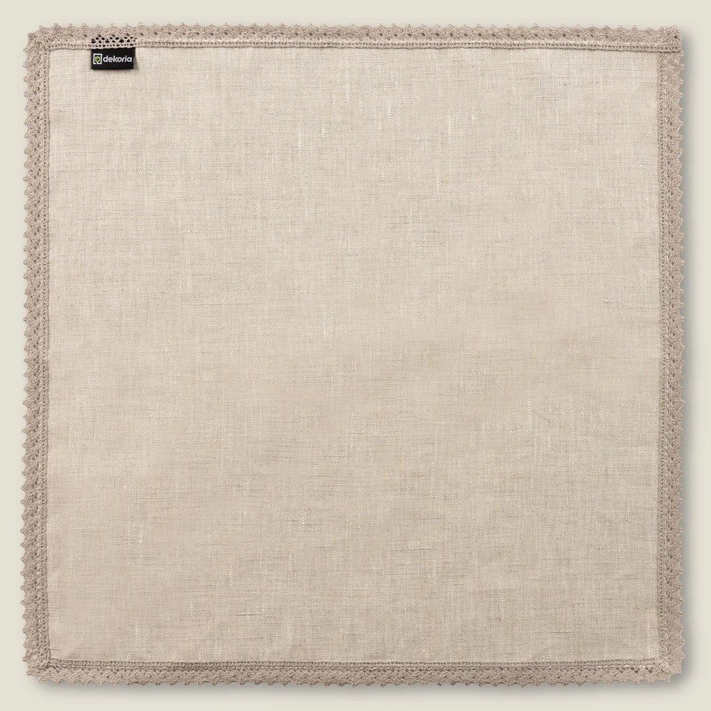 Set de șervețele din in cu dantelă 4 buc.