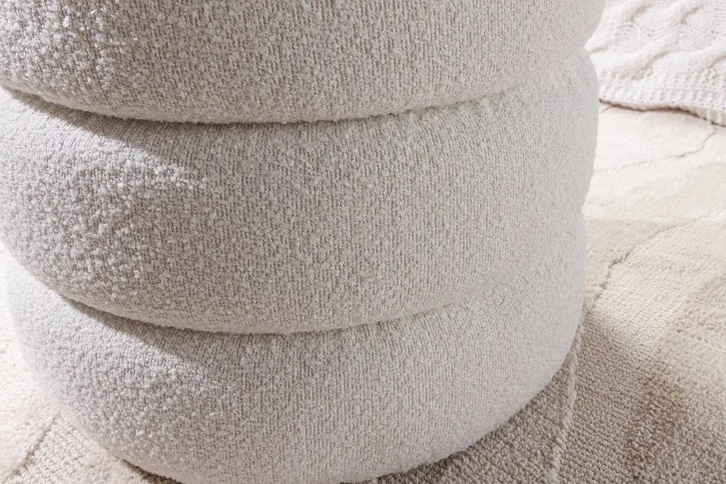 Taburete cu spatiu de depozitare, Tesatura Boucle, VOQUE 50cm
