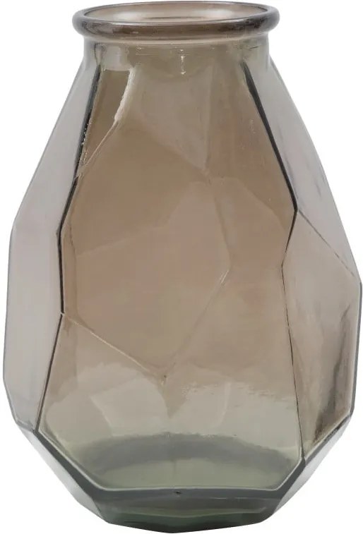 Vază din sticlă reciclată Mauro Ferretti Stone, ⌀ 25 cm, maro