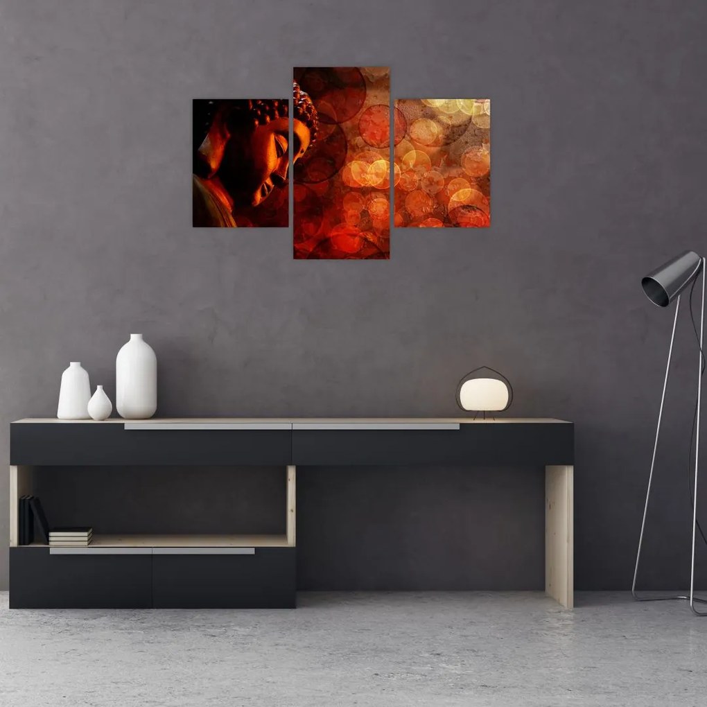 Tablou - Buddha în nuanțe roșii (90x60 cm)