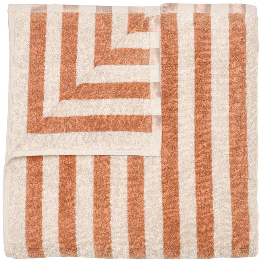 Prosop portocaliu/bej din bumbac organic din frotir 70x140 cm Arto – Blomus