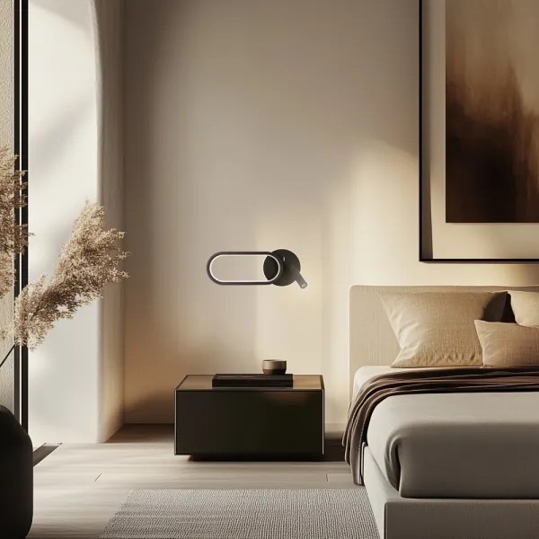 LED Aplica MONET 13W + 2W, 230V, 3000/4000/6000K, negru