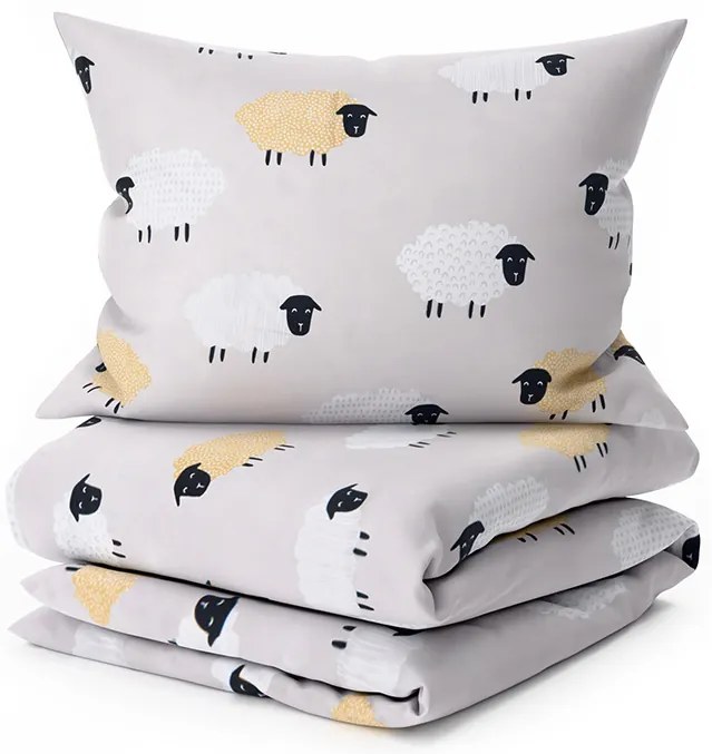 Lenjerie de pat din microfibra SHEEP DREAM gri Dimensiune lenjerie de pat: 70 x 90 cm | 140 x 220 cm