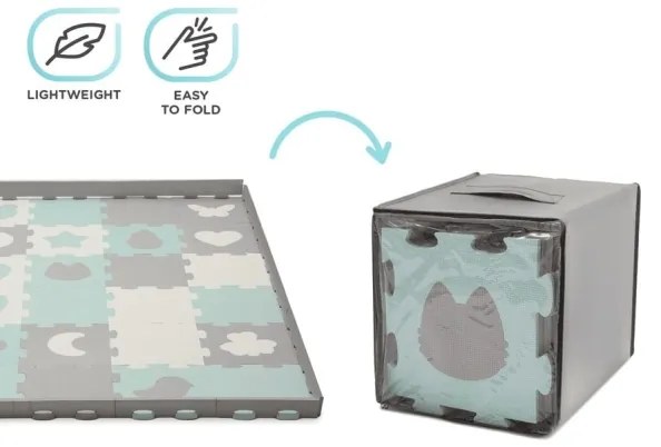 KINDERKRAFT select - Puzzle din spumă LUNO 30 piese gri/mint