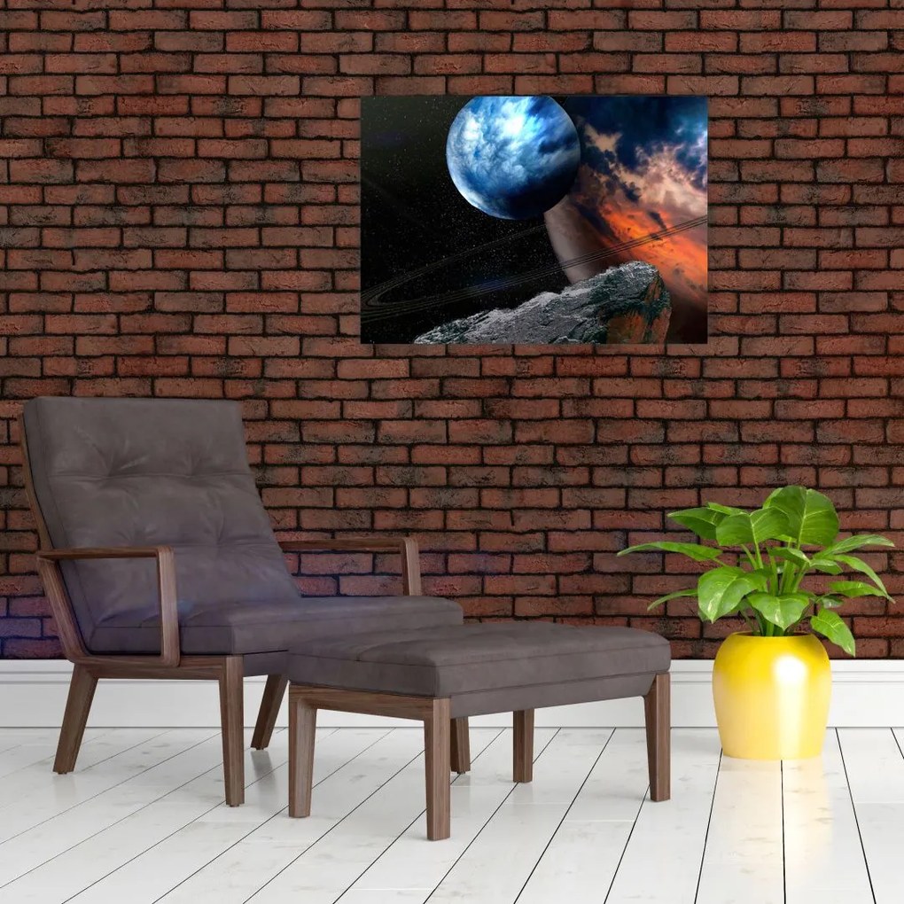 Tablou planetei în cosmos (70x50 cm)