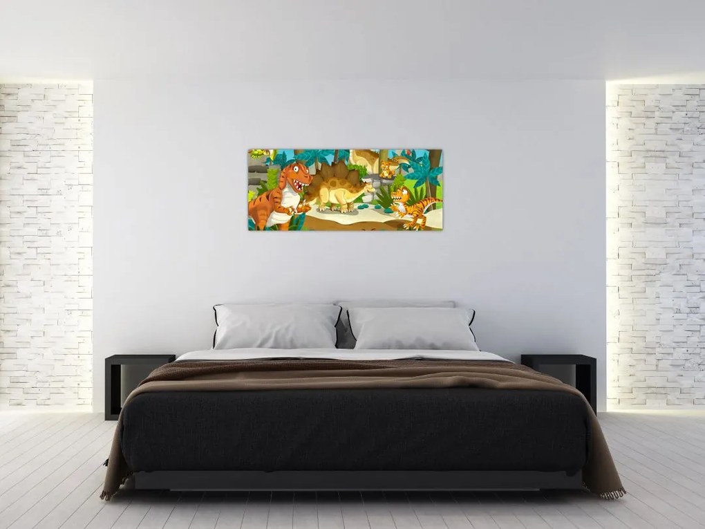 Tablou - Dinozaurii (120x50 cm)