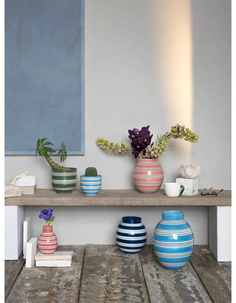 Ghiveci din ceramică Kähler Design Nuovo, ø 15 cm, alb-verde închis