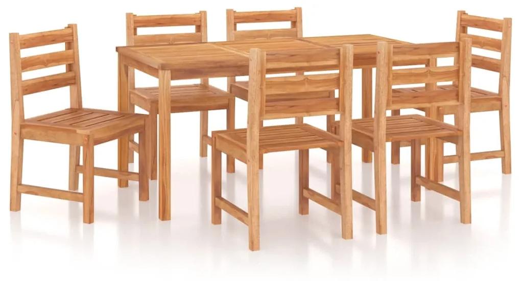 3157188 vidaXL Set mobilier de grădină, 7 piese, lemn masiv de tec