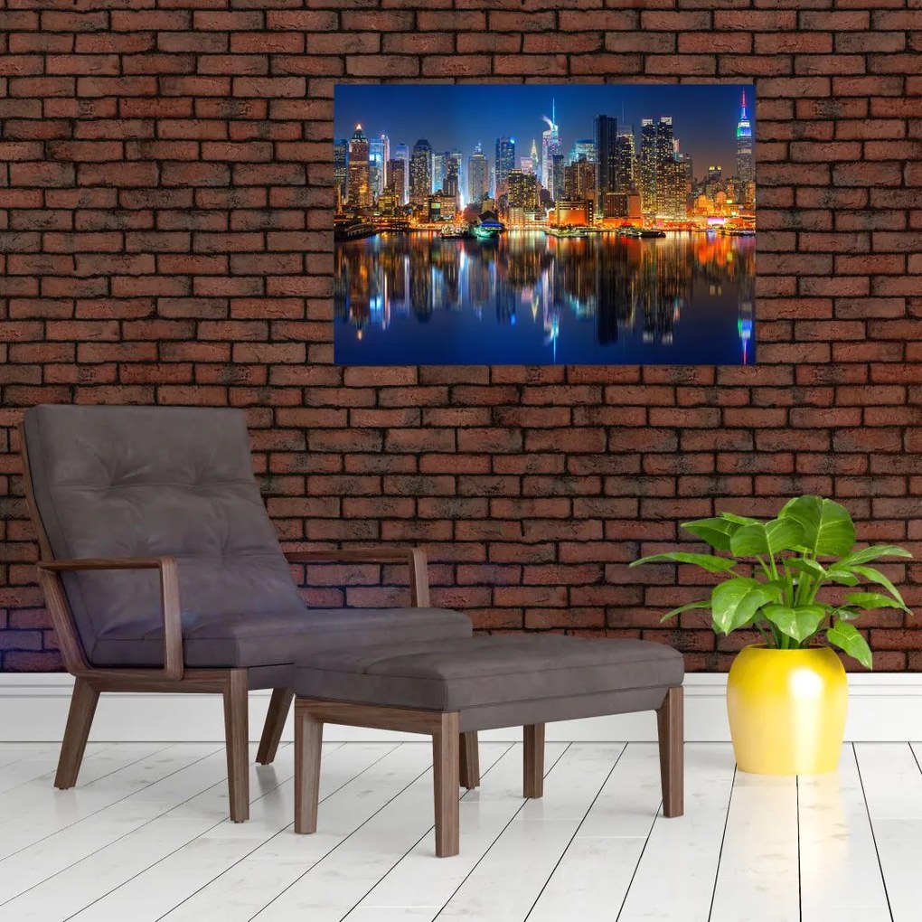 Tablou cu Manhattan noaptea (90x60 cm)
