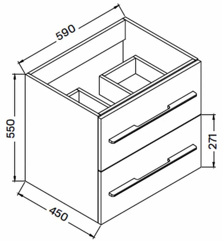 Mobilier de baie Nina 60 inferior cu lavoar