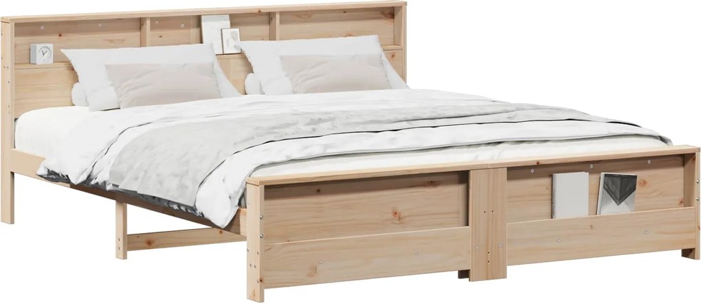 vidaXL Cadru de pat cu headboard Maro 200 x 200 cm Lemn compozit