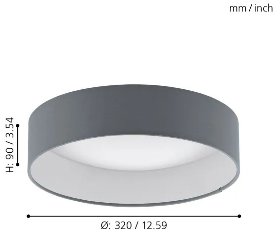 Plafonieră LED Eglo 93395 PALOMARO LED/12W/230V