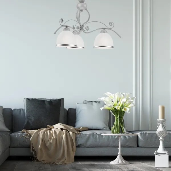 Lustră pe lanț RETRO II 3xE27/60W/230V argintiu