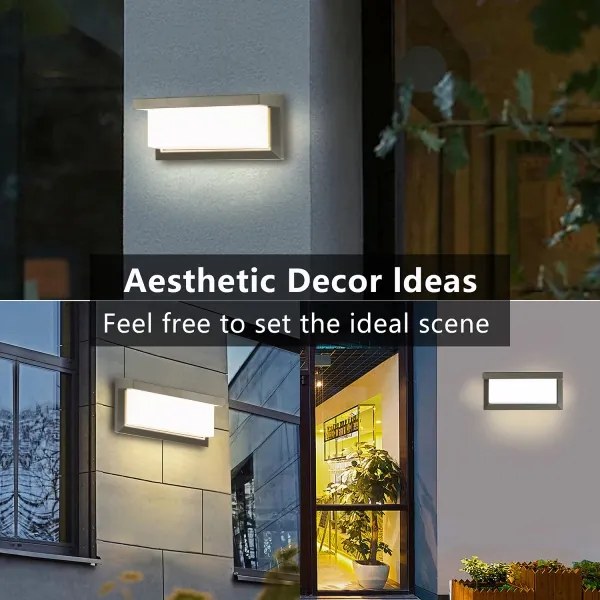 Brilagi - Aplică de perete LED RGBW BRICKY, pentru exterior, 1xE27/9W/230V, gri, IP54