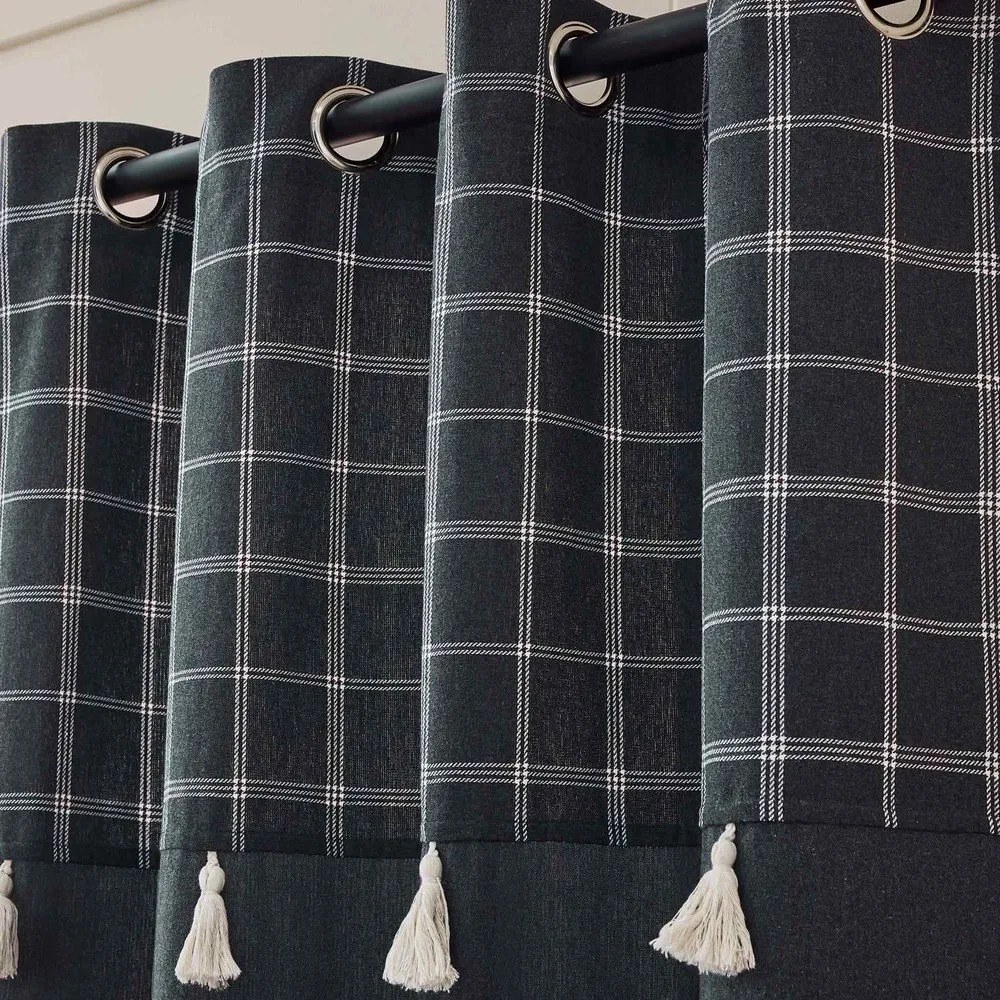 Draperie gri antracit din amestec de bumbac 140x240 cm Everest – douceur d'intérieur