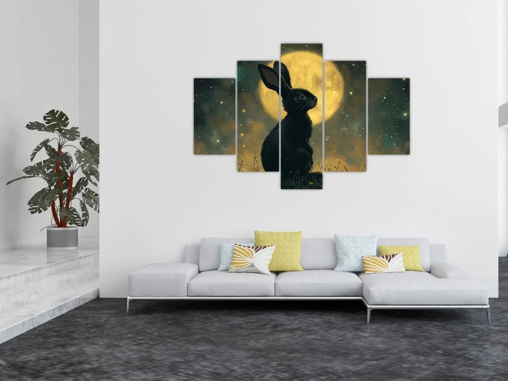Tablou - Iepure cu lună (150x105 cm)