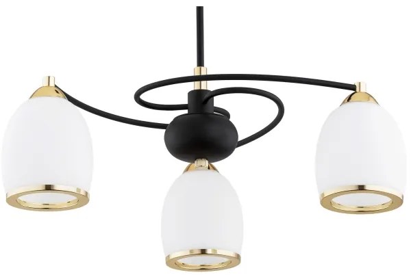 Lustră pe tijă AVILA PLUS 3xE27/15W/230V neagră/aurie/albă Argon 6144