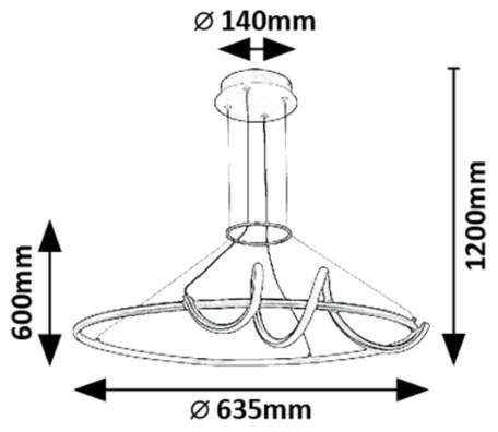Lustră LED dimabilă pe cablu Rabalux 72022 MENAZI LED/46W/230V 3000-6500K + telecomandă