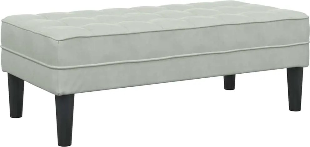 vidaXL bancă cu pernă Gri deschis 113 x 57 x 39 cm Catifea