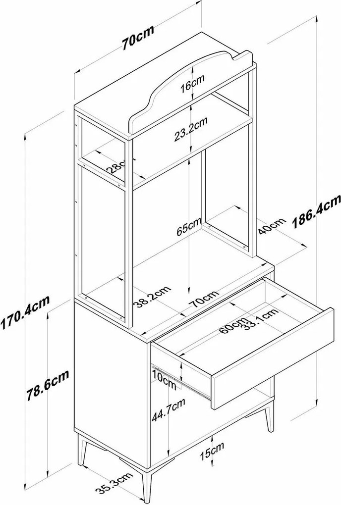 Dulap Jehy Walnut and White