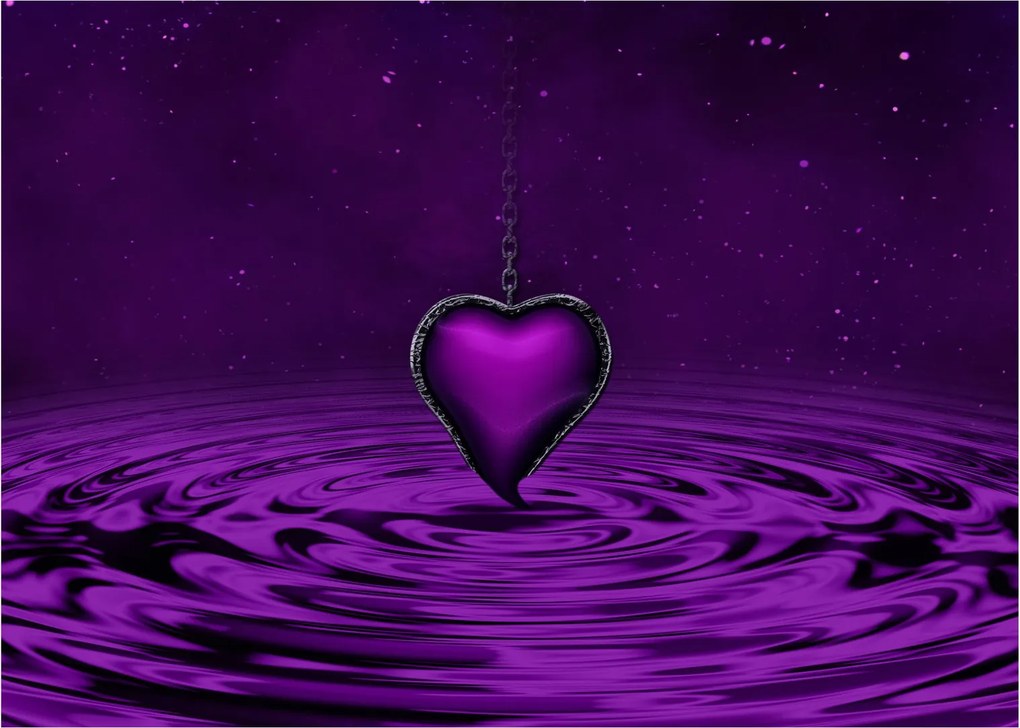 Tablou ci inima violetă (70x50 cm)
