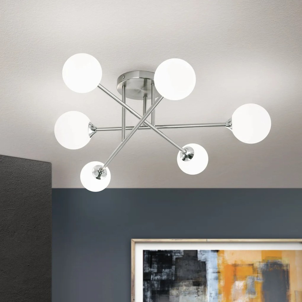 Lustra aplicata design modern SNOWWHITE 6L crom satin