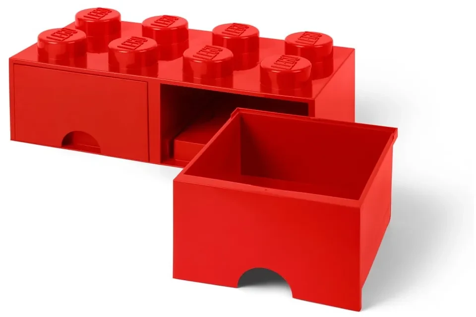 Cutie depozitare cu 2 compartimente LEGO®, roșu
