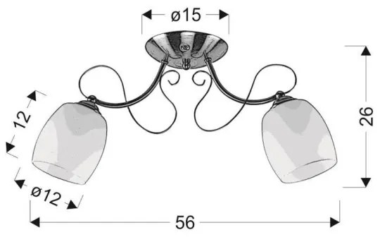 Lustră aplicată AMBA 2xE27/40W/230V
