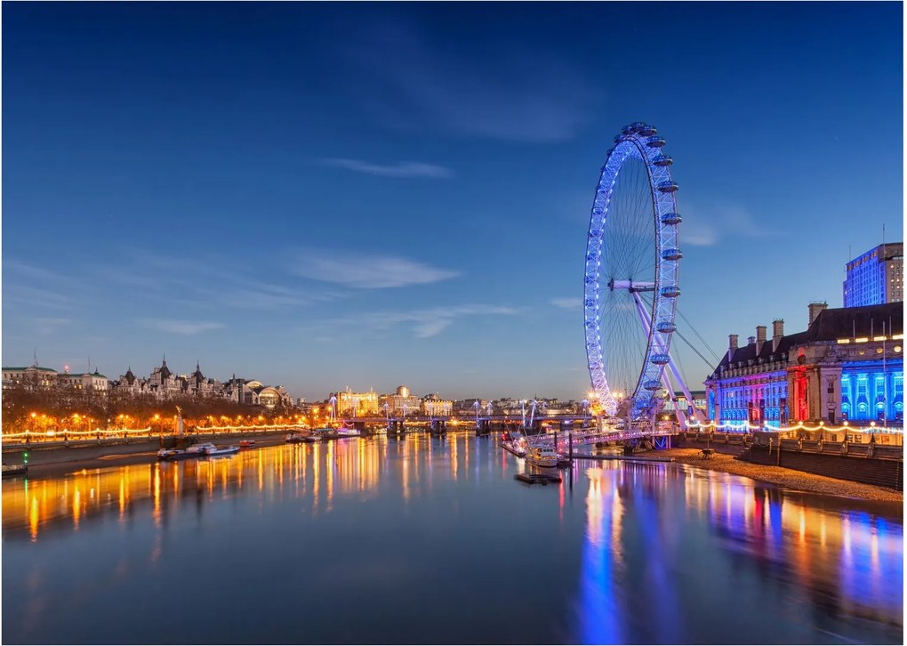 Tablou pe sticlă London Eye (70x50 cm)