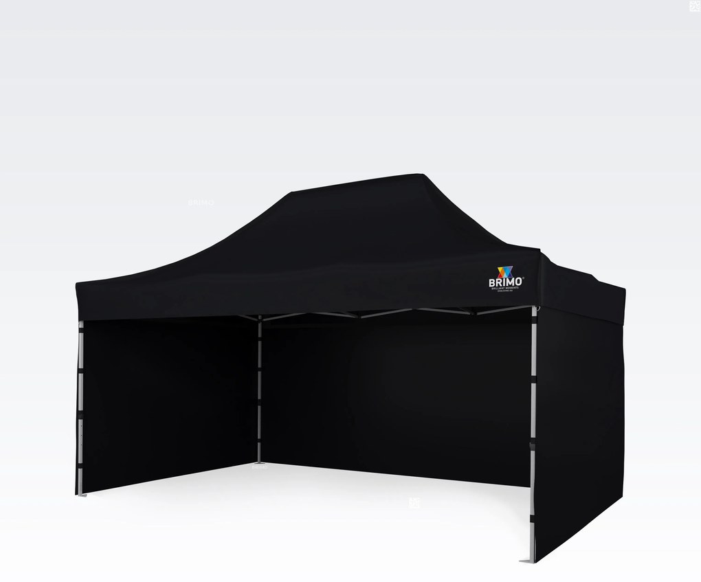 Cort pavilion pliabil 3x4,5m - cu 3 pereți - Negru