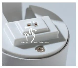 Spot LED directionabil pe sina KIRKE TRACK 3Line CCT 10W alb